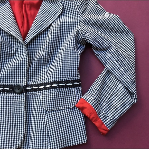 Black & White Checkered Jacket - Size Small - Picture 4 of 7
